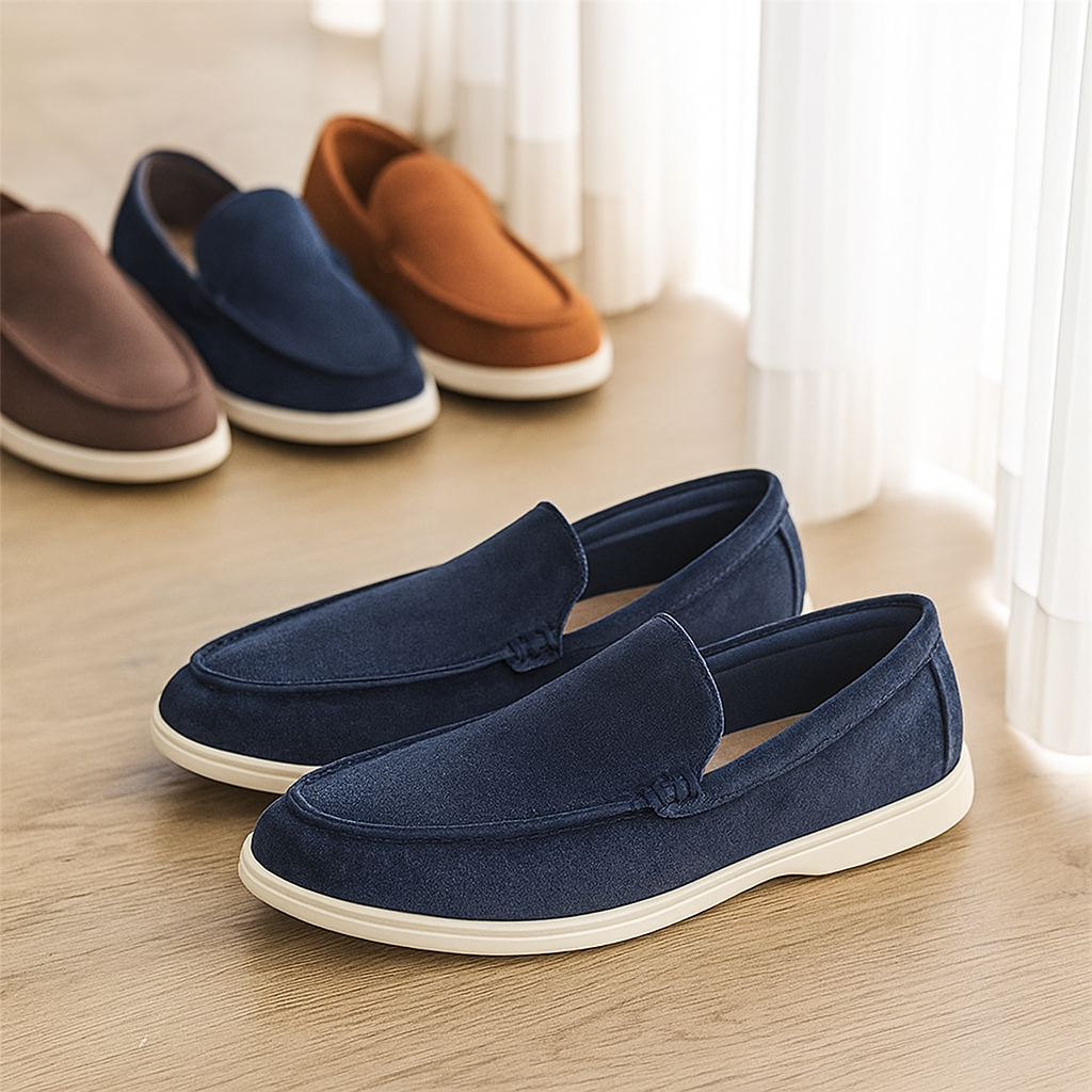Bruno Klassische Wildleder Slipper – Handgemachte Herren Hausschuhe
