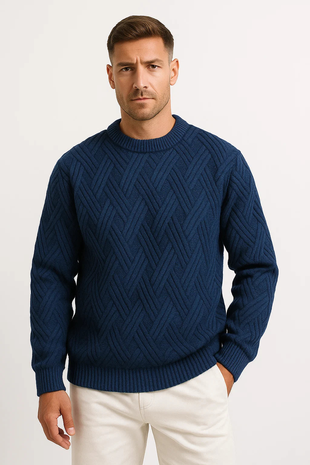 Maglione Uomo in Maglia | Taglio Casual & Dettagli a Costine