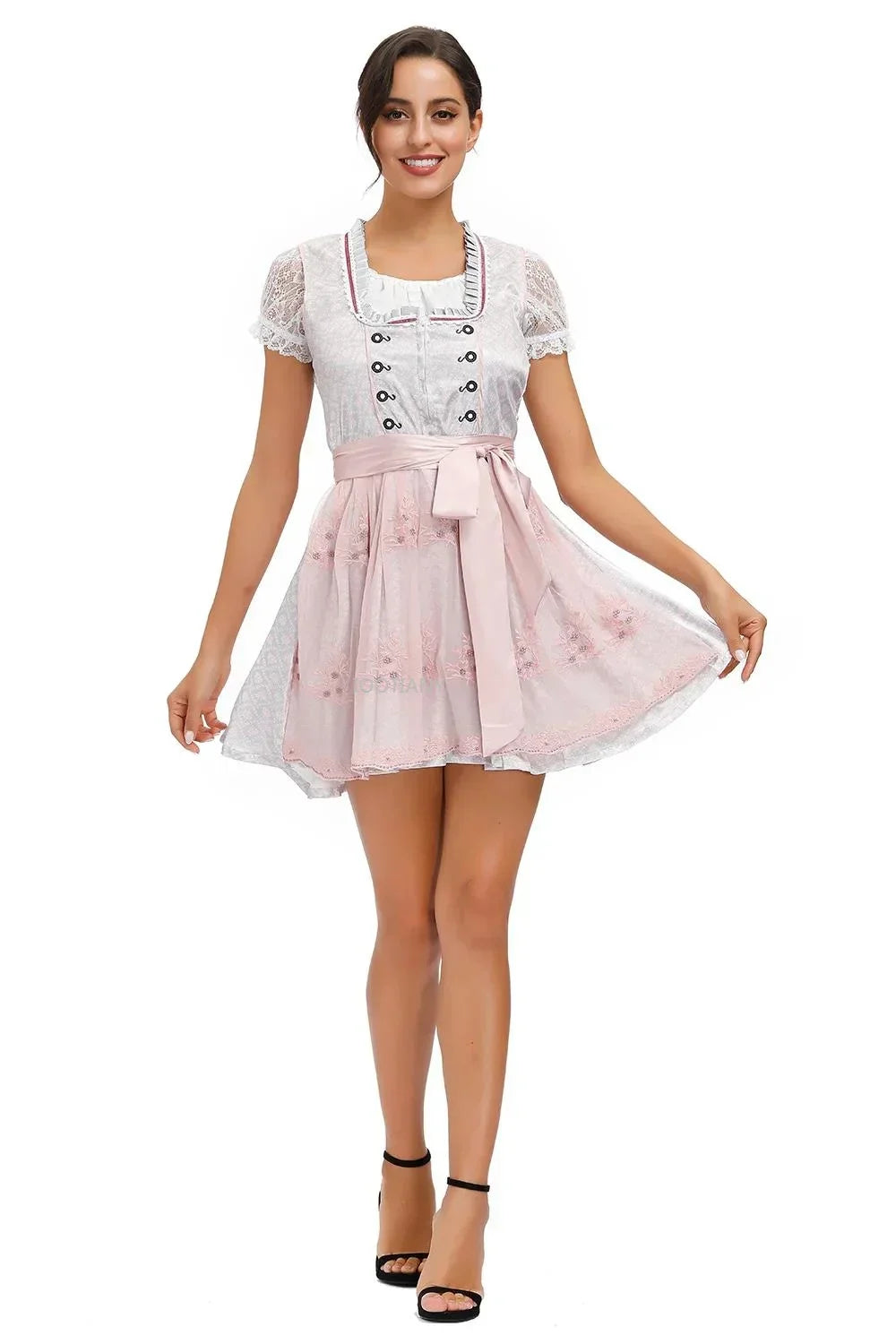 Dirndlkleid für Damen im bayerischen Stil mit Spitzen