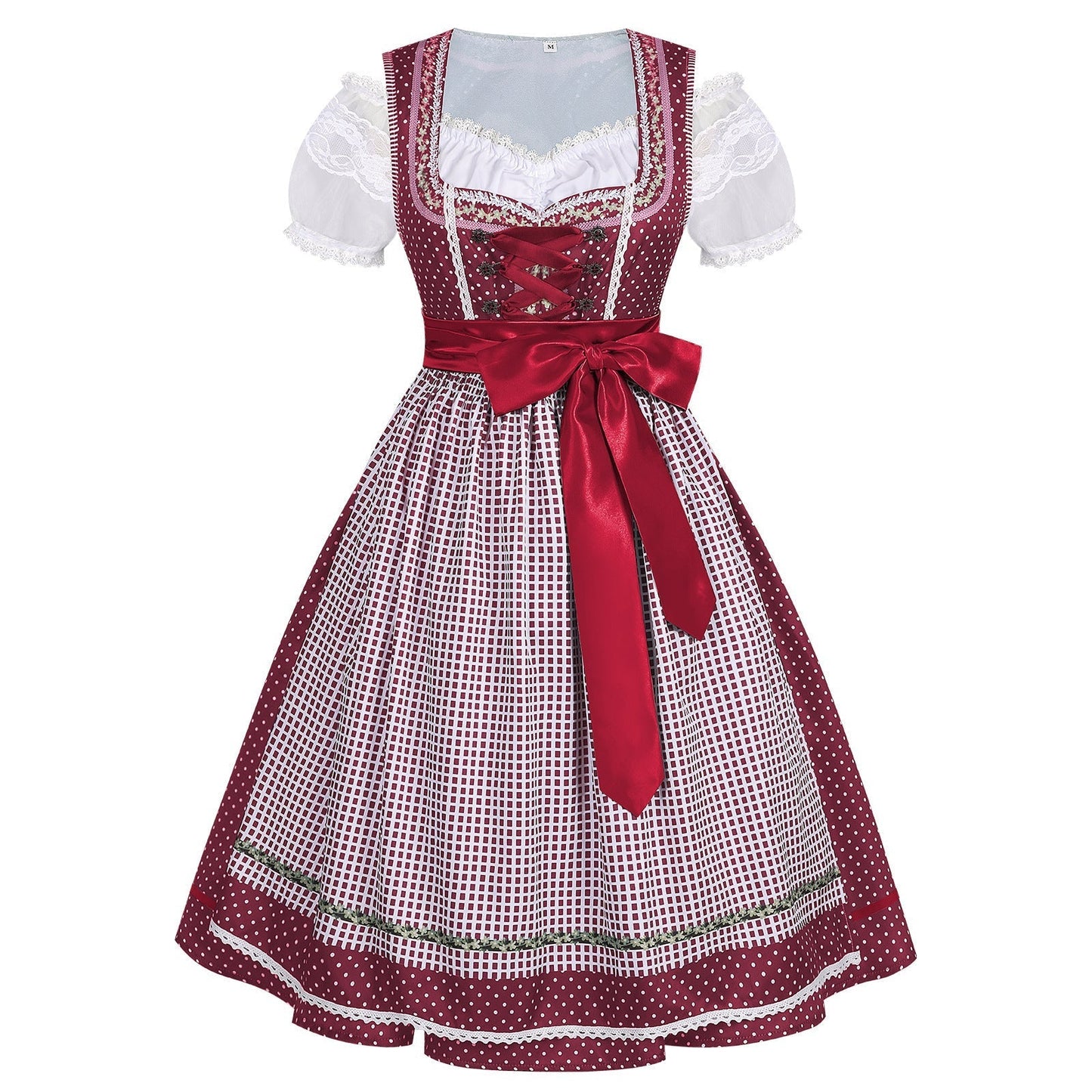 Dirndlkleid für Damen mit Schnürung und Schürze