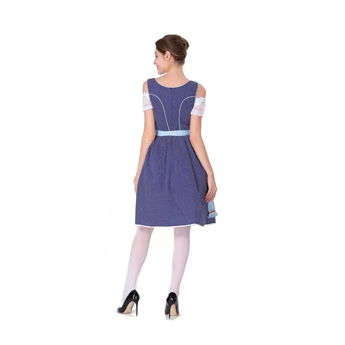 Dirndlkleid für Damen mit Schürze und Herz-Ausschnitt