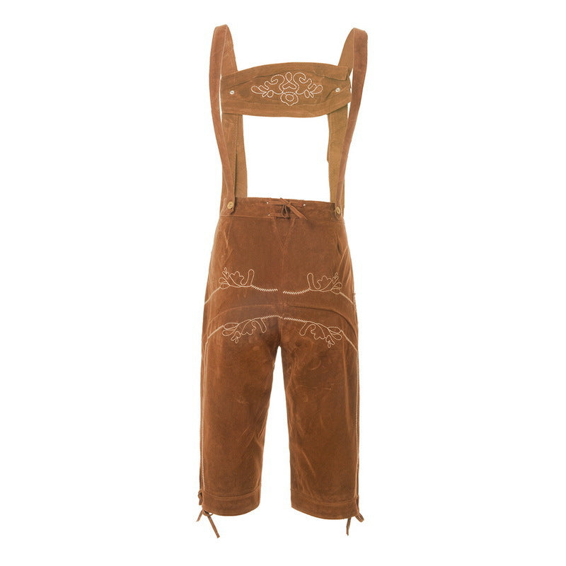 Wildleder-Lederhose für Herren mit Stickerei