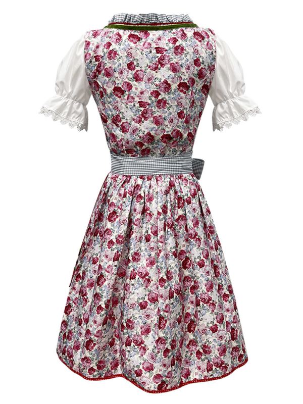 Dirndl-Kostüm für Damen im bayerischen Stil mit Blumenmuster