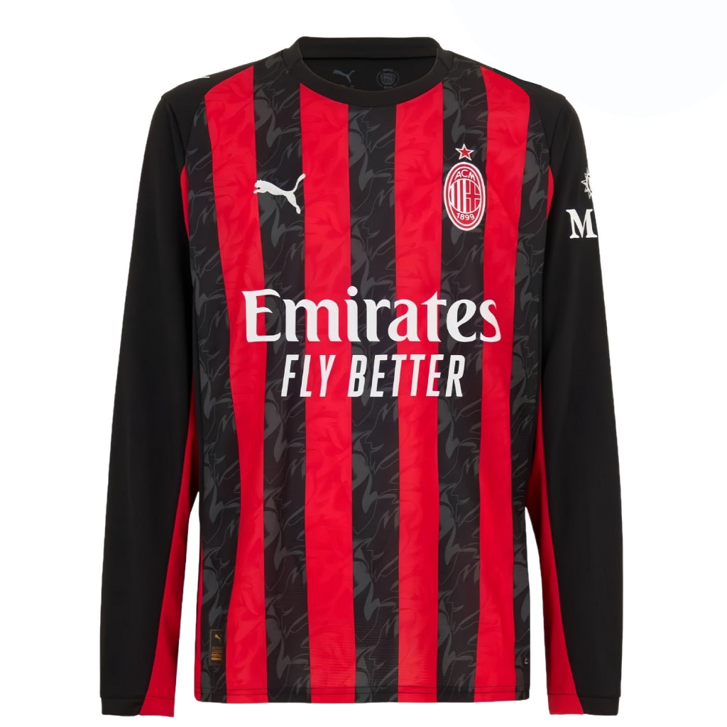 AC Milan Men's Home Jersey 2025/26 - Long Sleeve, Red