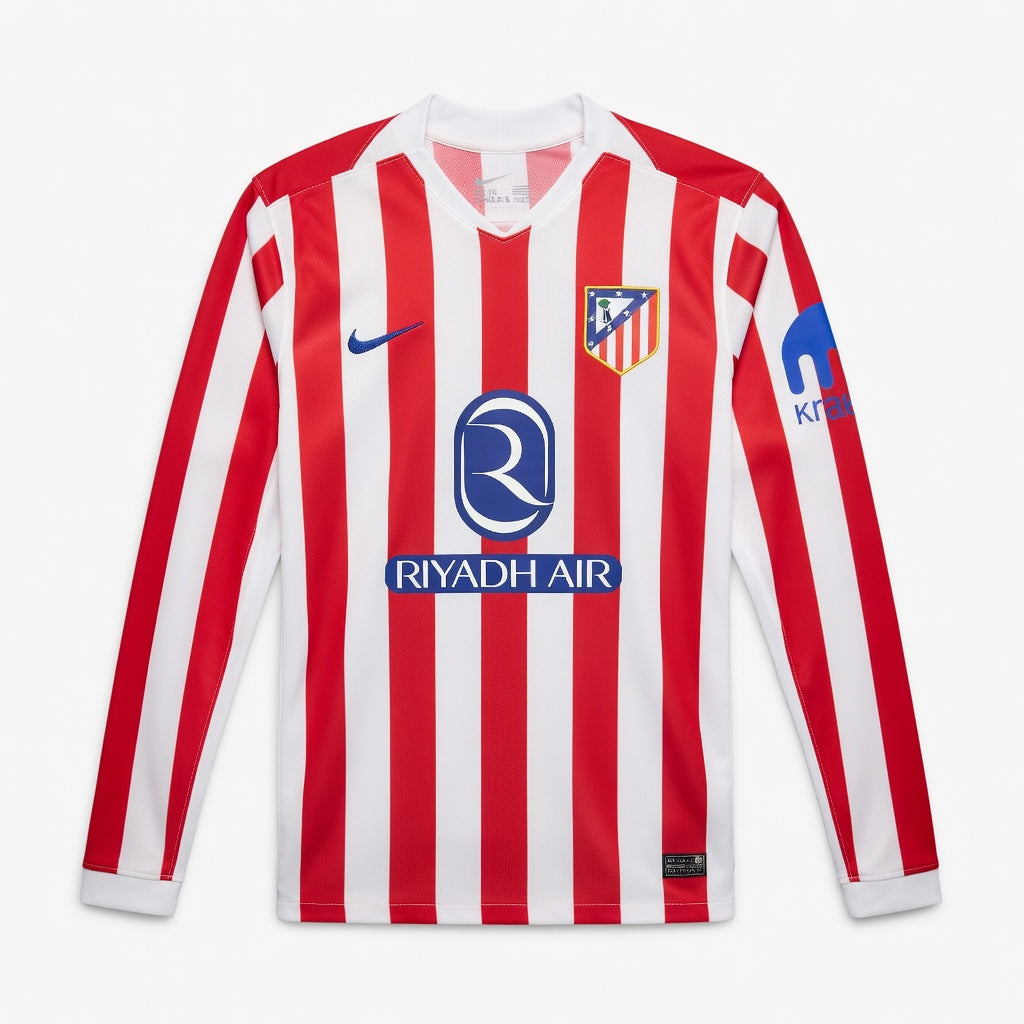 Atlético Madrid Men's Home Shirt 2025/26 - Long Sleeve
