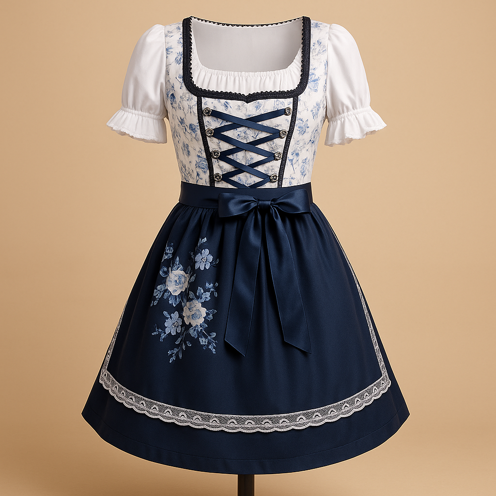 Oktoberfest-Kleid für Damen im traditionellen Stil mit Blumenmuster