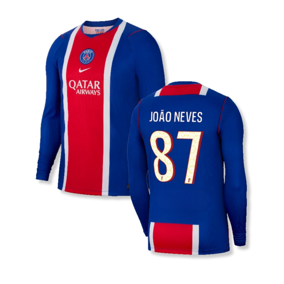 PSG PARIS SAINT-GERMAIN 2026/27 thuisshirt heren met lange mouwen – JOÃO NEVES 87