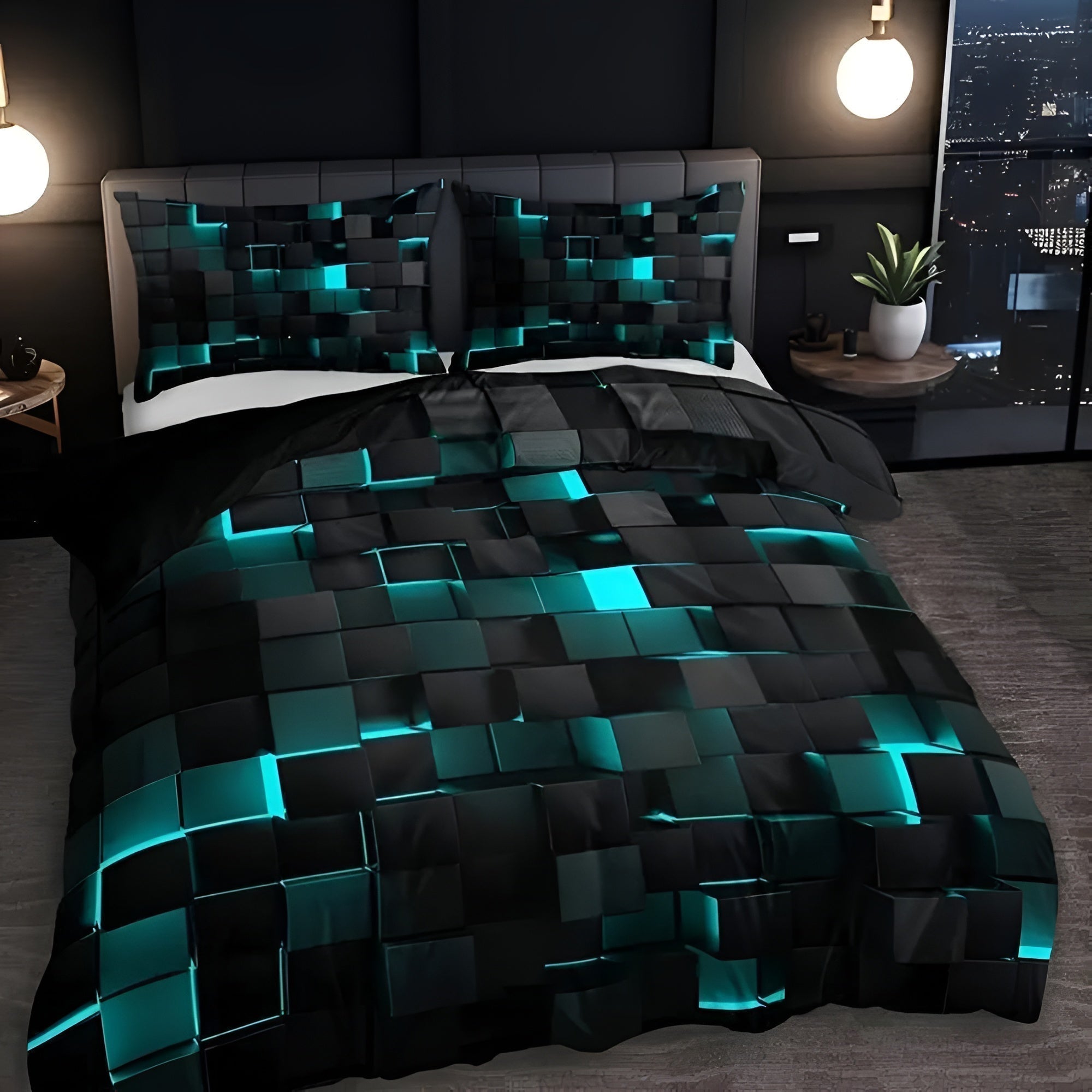 3D Bettwäsche mit Kissenbezug | Bettlaken für Gamer | Bettbezug | Neonara