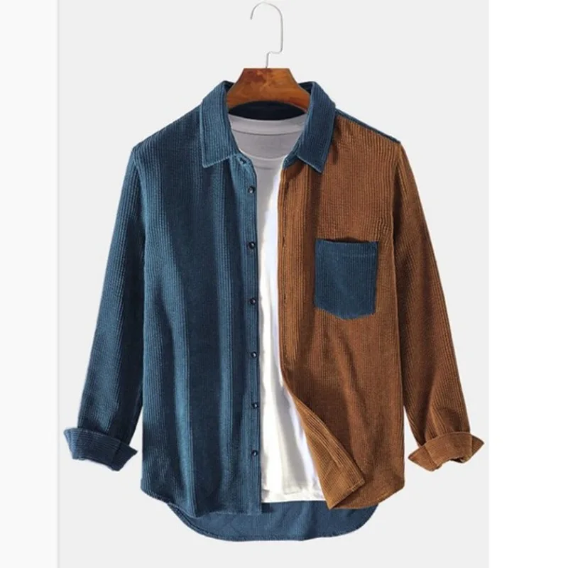 Splice Corduroy Button-Up