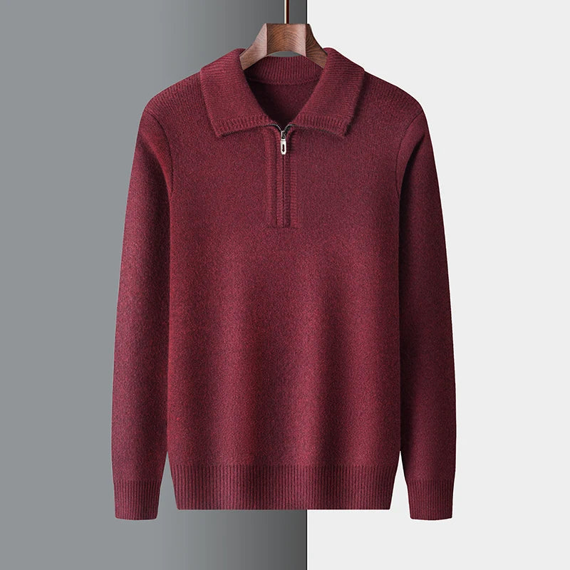 Jersey clásico de lana Highlands con cremallera