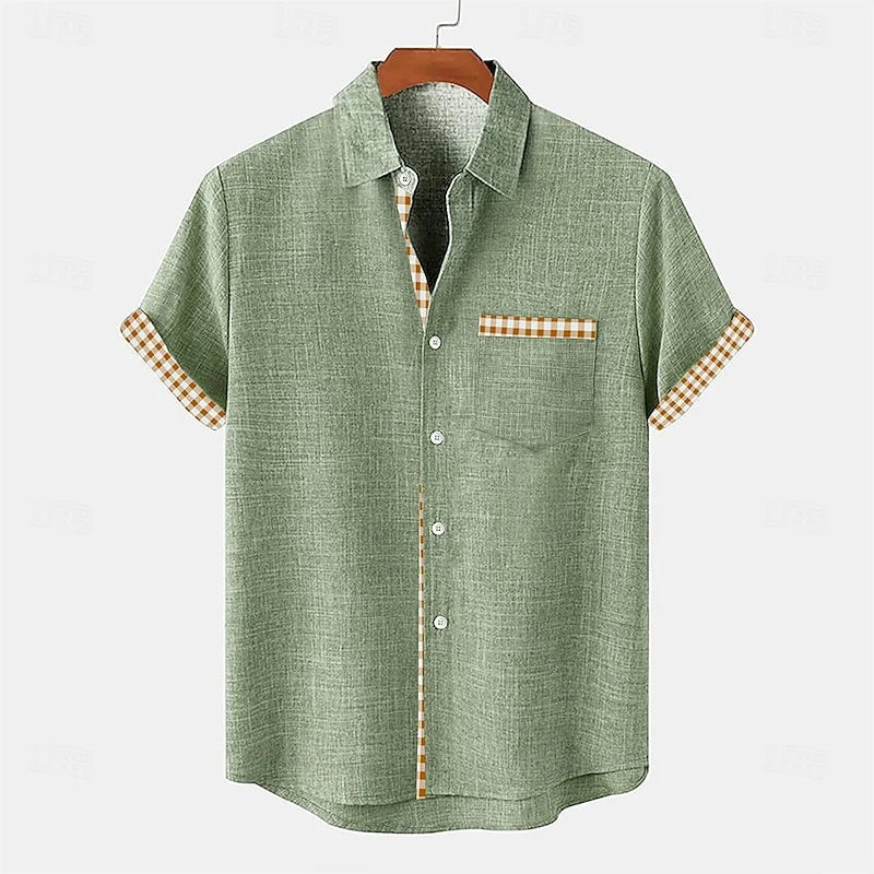 Mittags Leinen Button-Up Hemd
