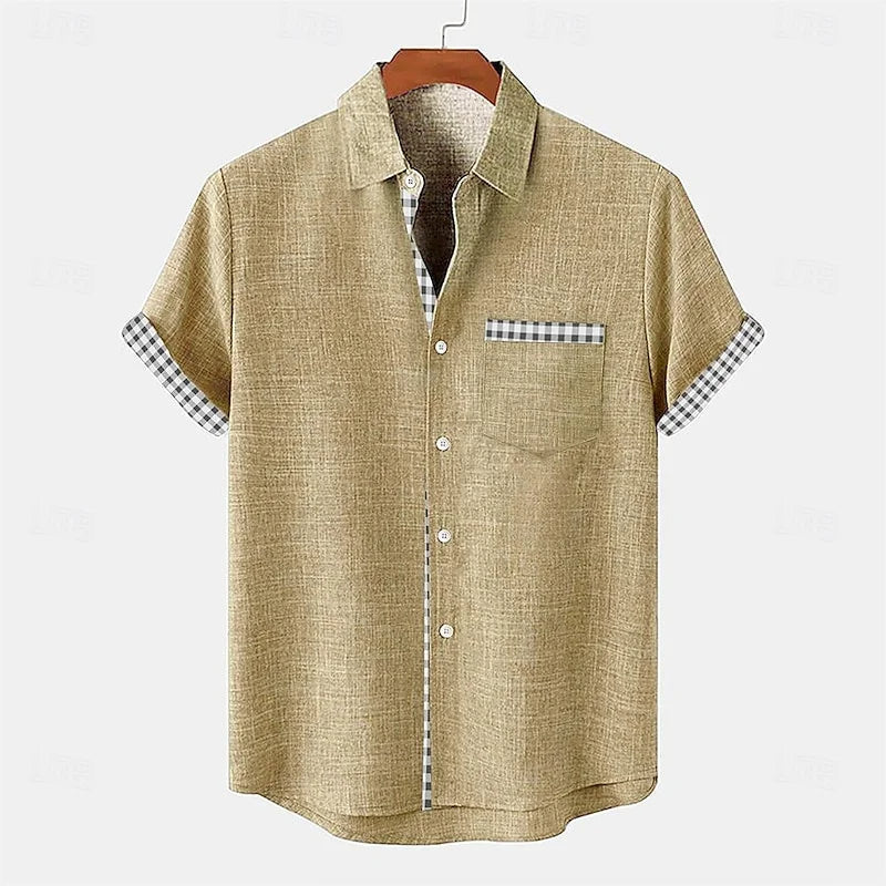 Mittags Leinen Button-Up Hemd