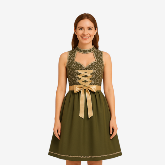 Bayerisches Dirndl für Damen mit Schnürmieder und Schürze