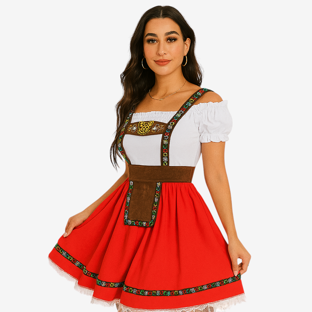 Dirndl für Damen mit Carmen-Ausschnitt