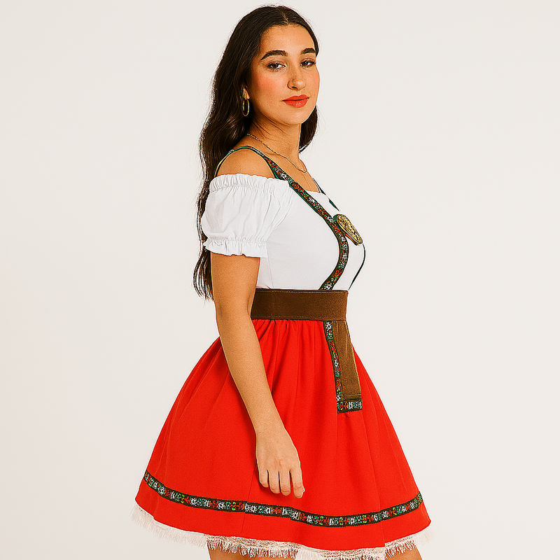 Dirndl für Damen mit Carmen-Ausschnitt