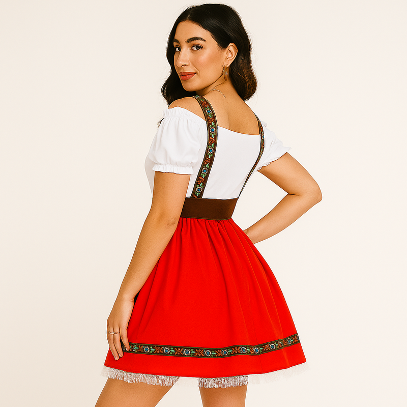 Dirndl für Damen mit Carmen-Ausschnitt