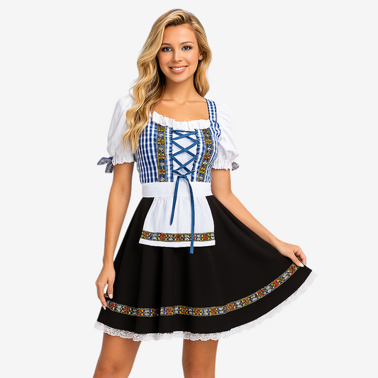 Kleid für Damen mit Floral-Zickzack-Muster
