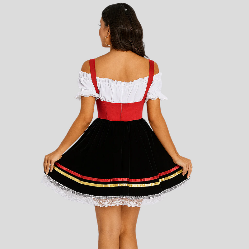 Dirndl für Damen mit Carmen-Ausschnitt