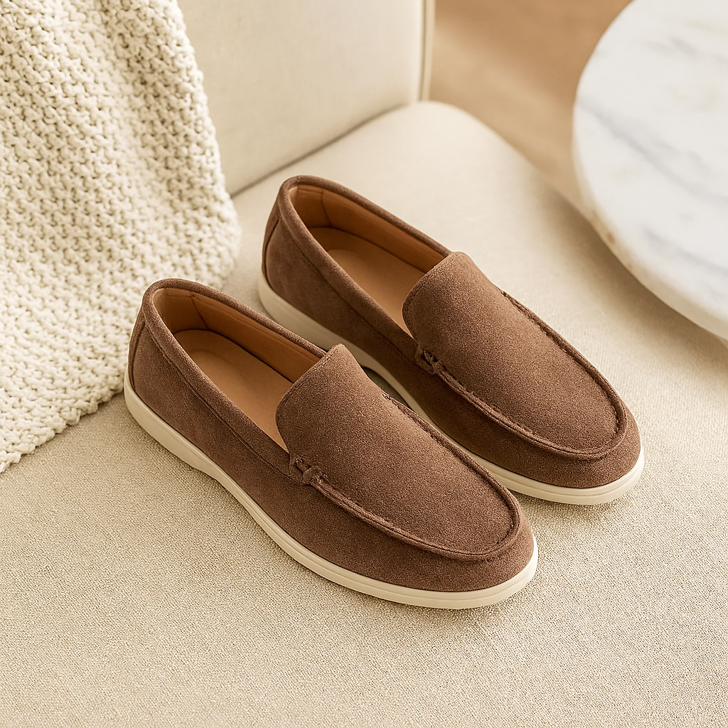 Bruno Klassische Wildleder Slipper – Handgemachte Herren Hausschuhe