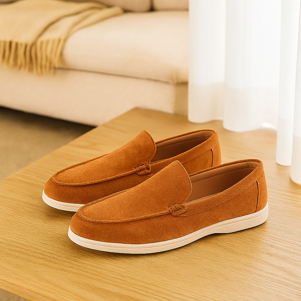 Bruno Klassische Wildleder Slipper – Handgemachte Herren Hausschuhe