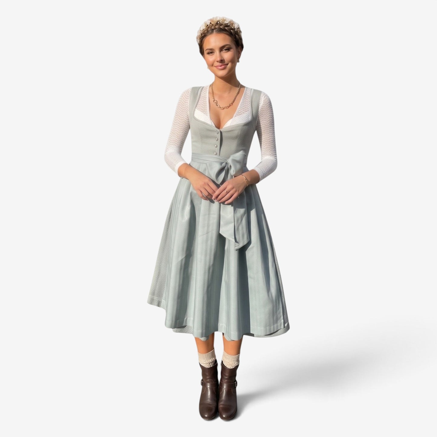 Dirndl-Kleid für Damen im eleganten Stil mit Schleife