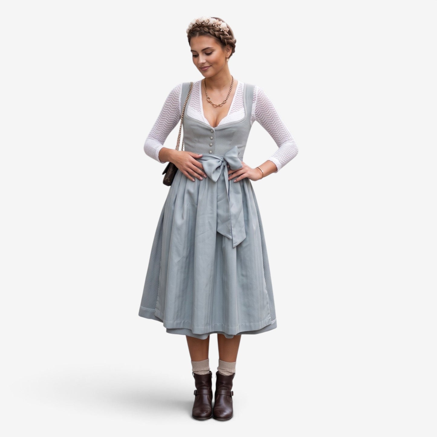 Dirndl-Kleid für Damen im eleganten Stil mit Schleife