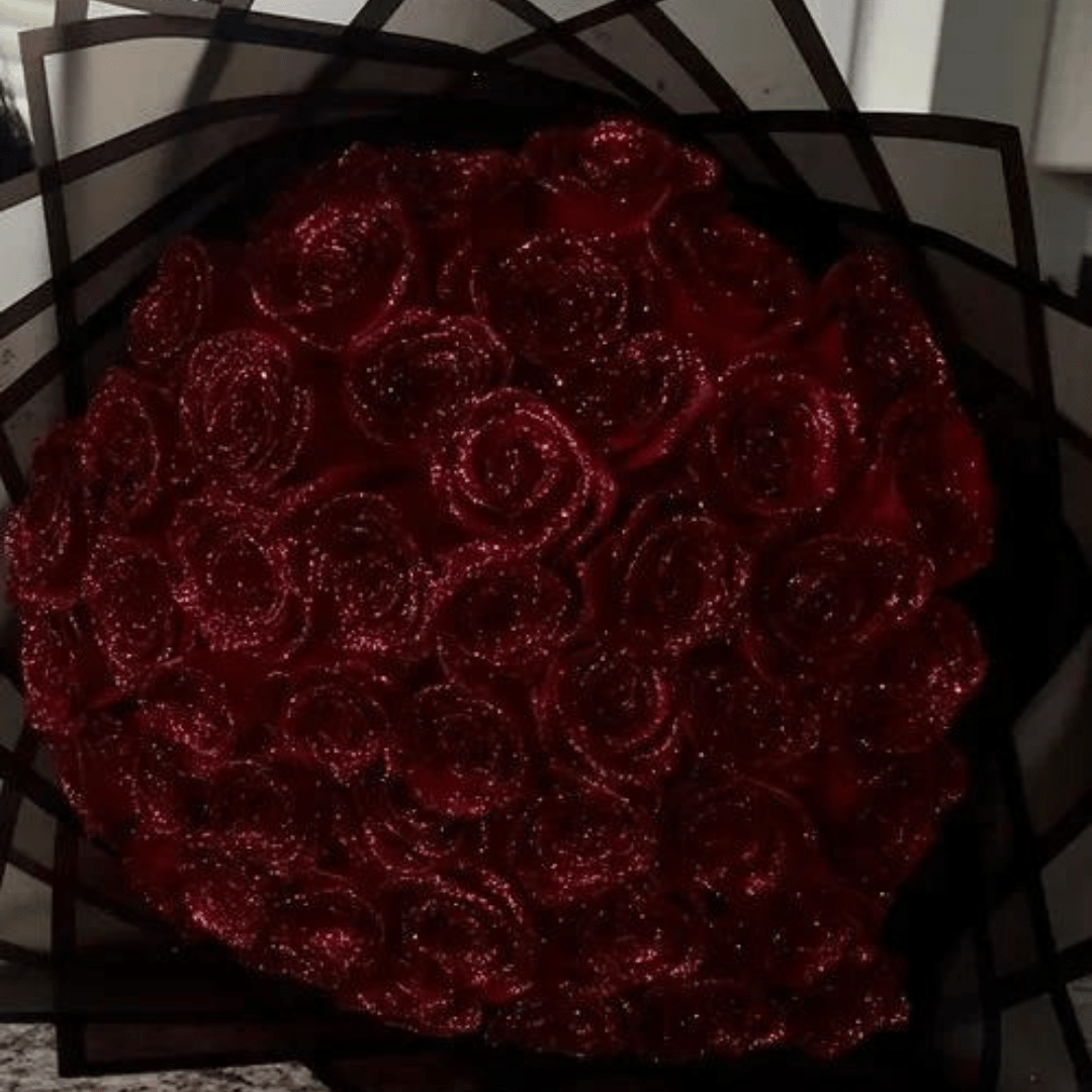 AMORÉVIA EVERBLOOM – Künstliche Glitzerrose für Romantik & Wohnkultur