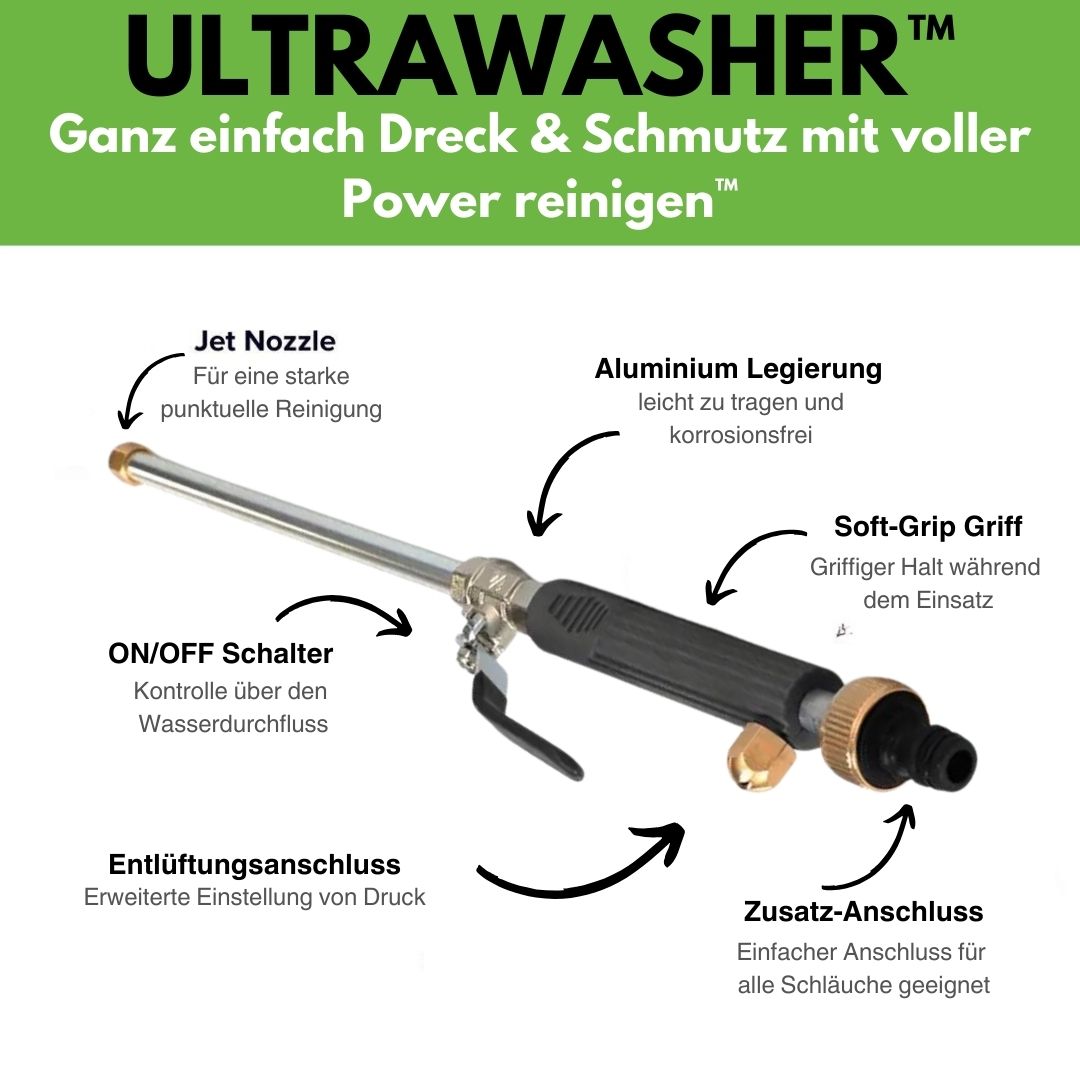 Ultrawasher - Leistungsstarker Hochdruckreiniger für jeden Gartenschlauch