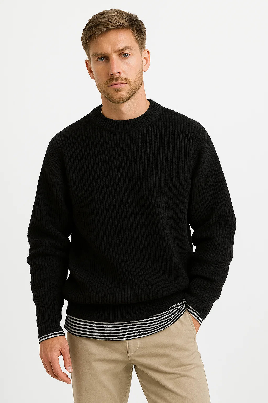 Jersey de punto para hombre | Corte oversize y textura acanalada