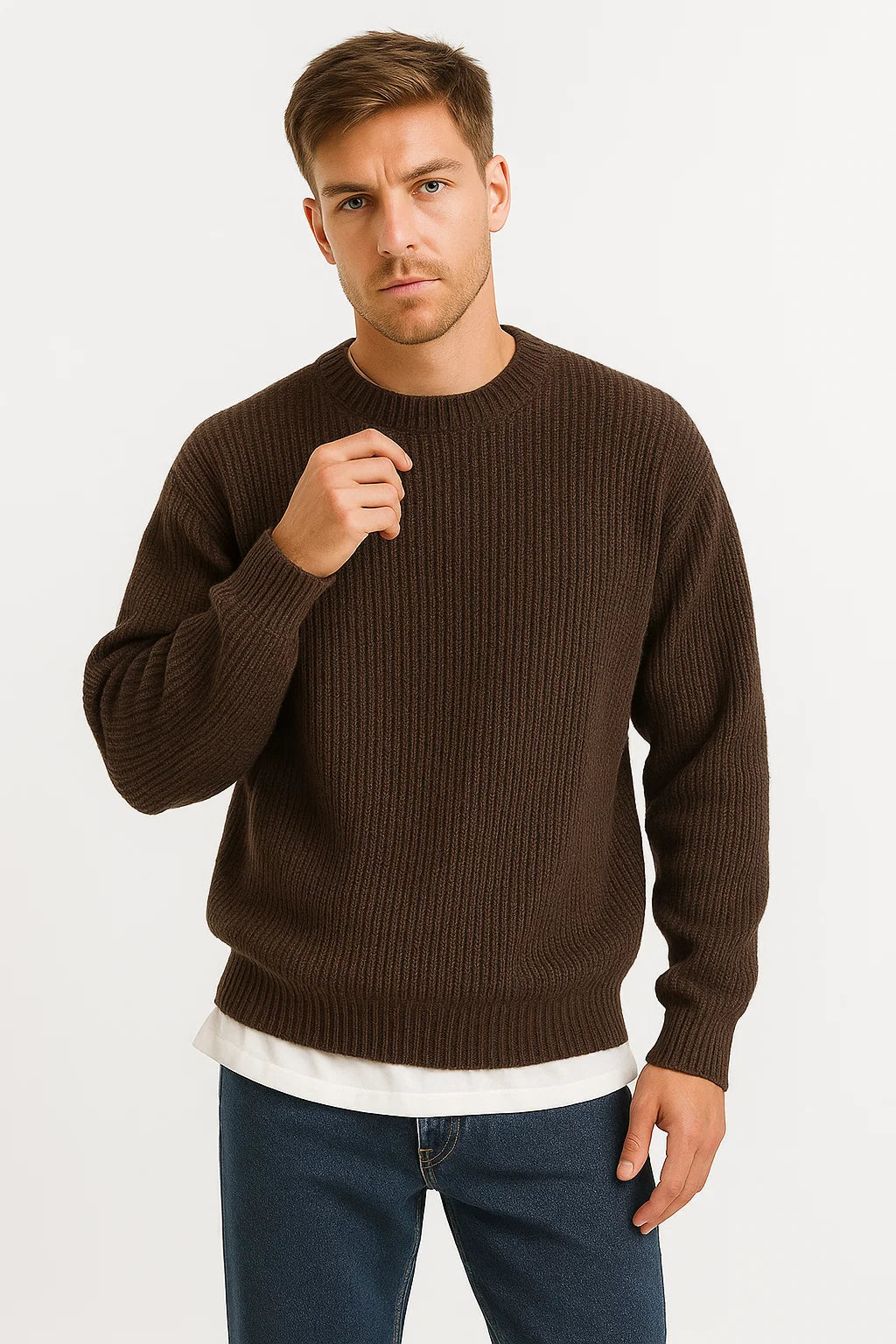 Jersey de punto para hombre | Corte oversize y textura acanalada