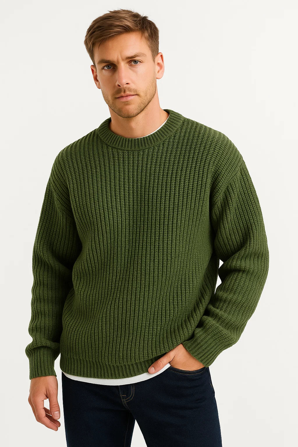 Jersey de punto para hombre | Corte oversize y textura acanalada