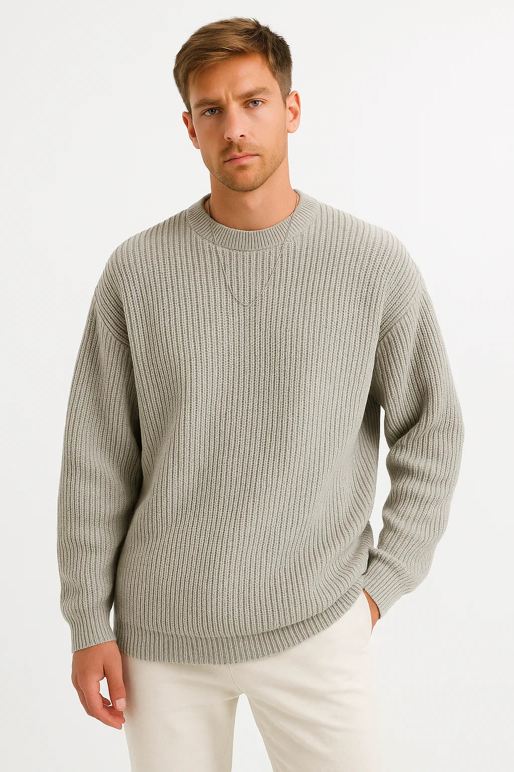 Jersey de punto para hombre | Corte oversize y textura acanalada