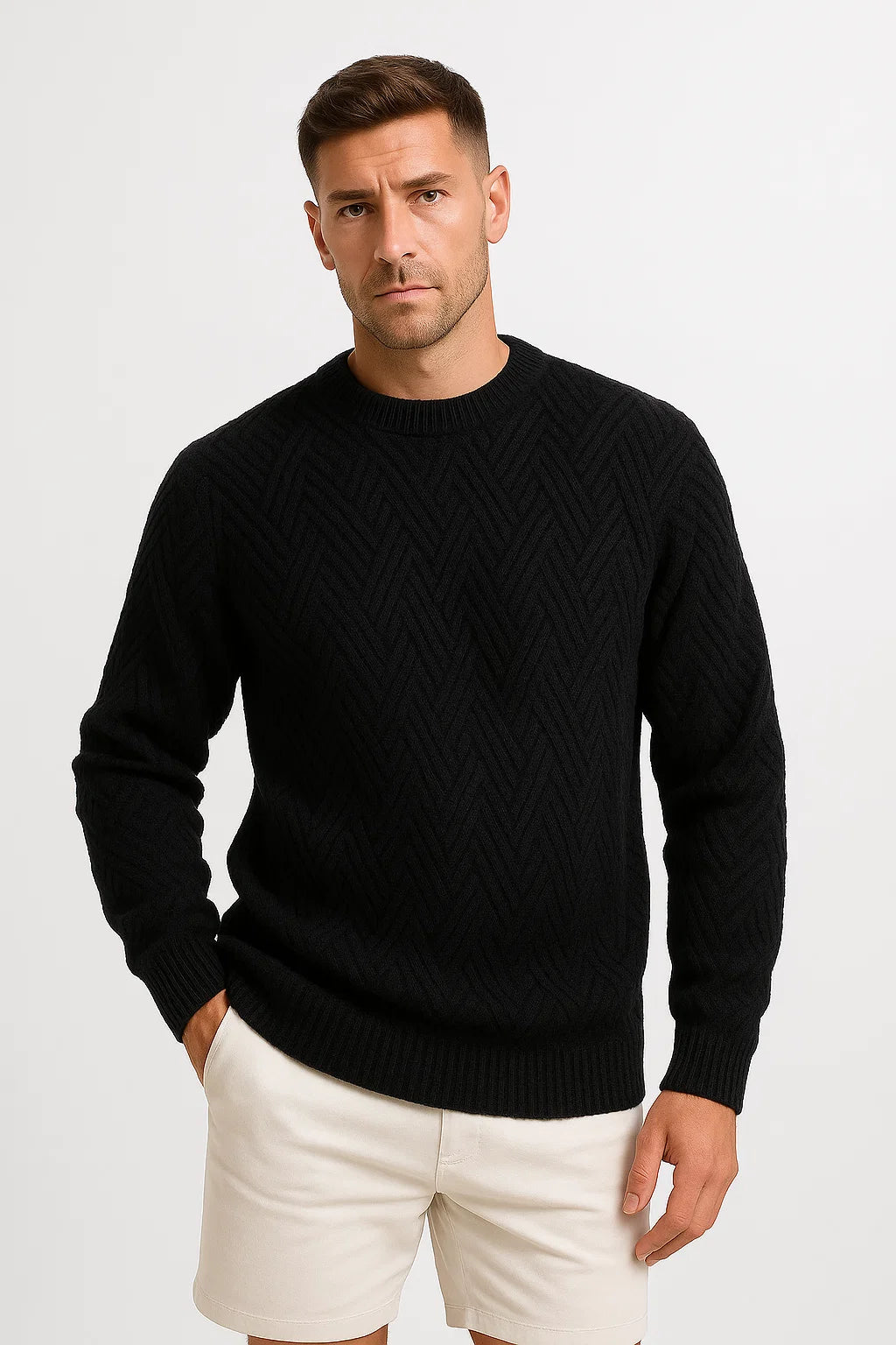 Maglione Uomo in Maglia | Taglio Casual & Dettagli a Costine