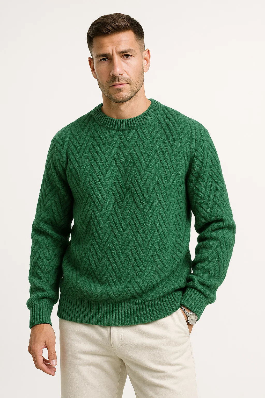 Maglione Uomo in Maglia | Taglio Casual & Dettagli a Costine