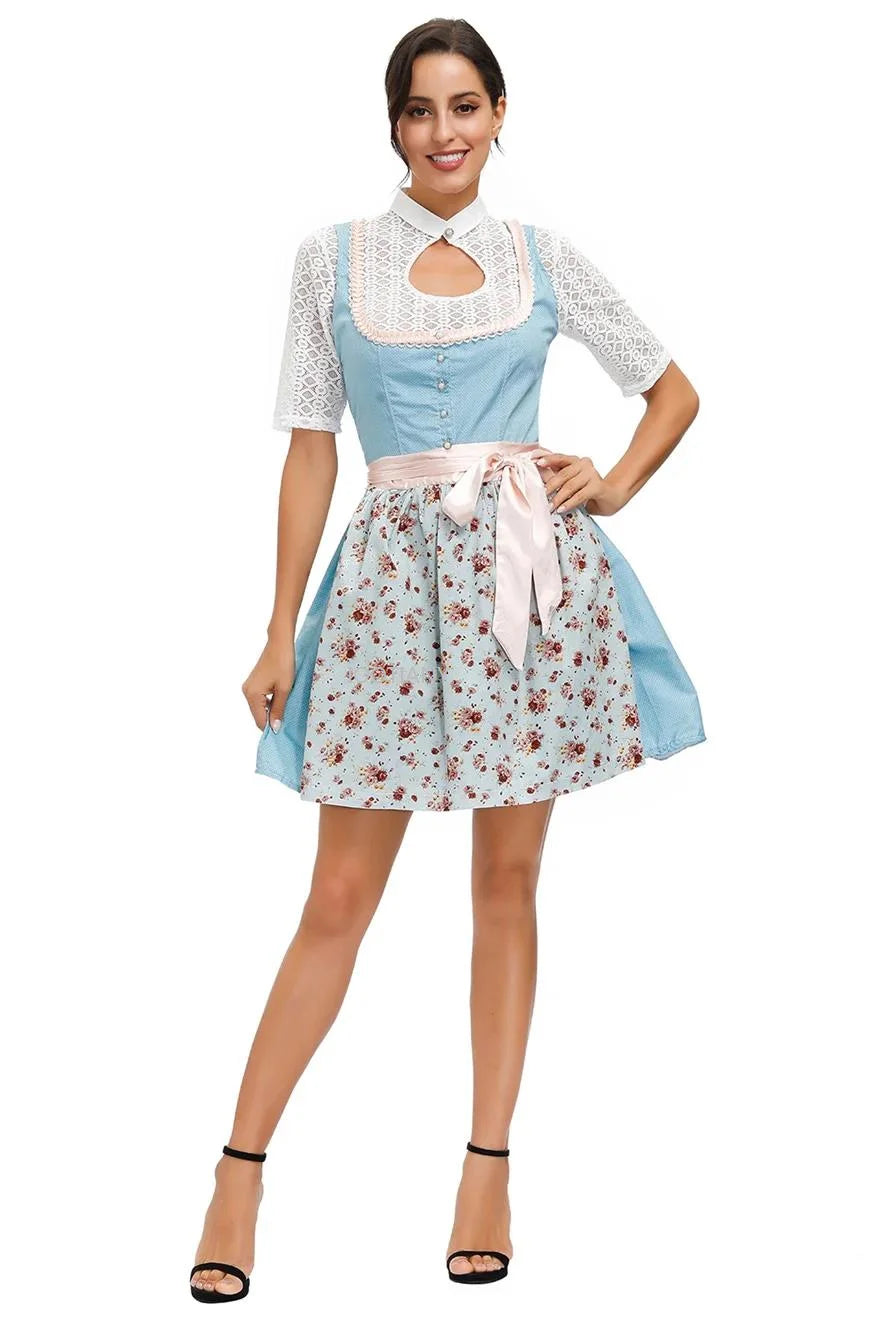 Dirndlkleid für Damen im bayerischen Stil mit Spitzen
