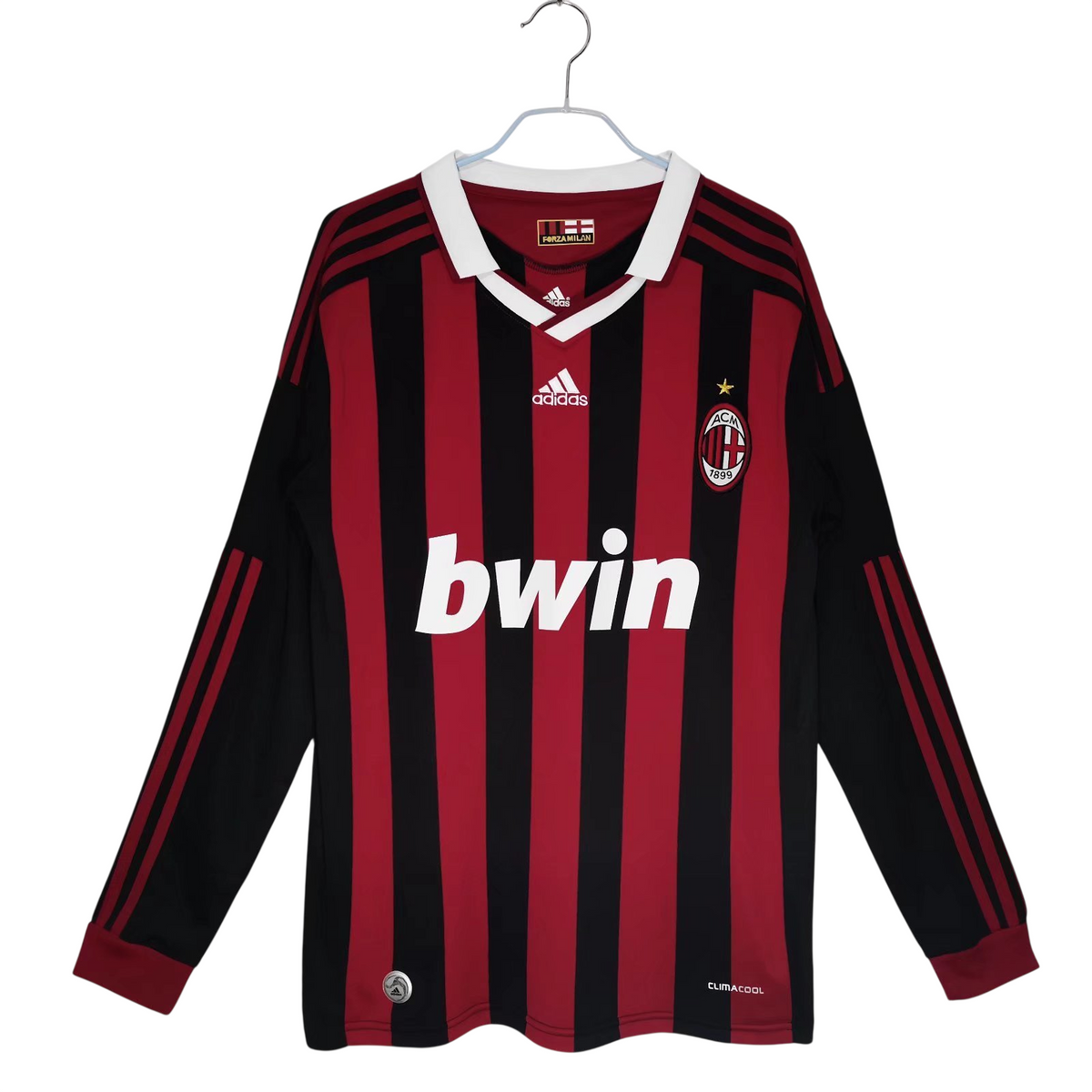 AC Milan Home Jersey for Men 2009/10 – Long Sleeve, Retro-Vintage