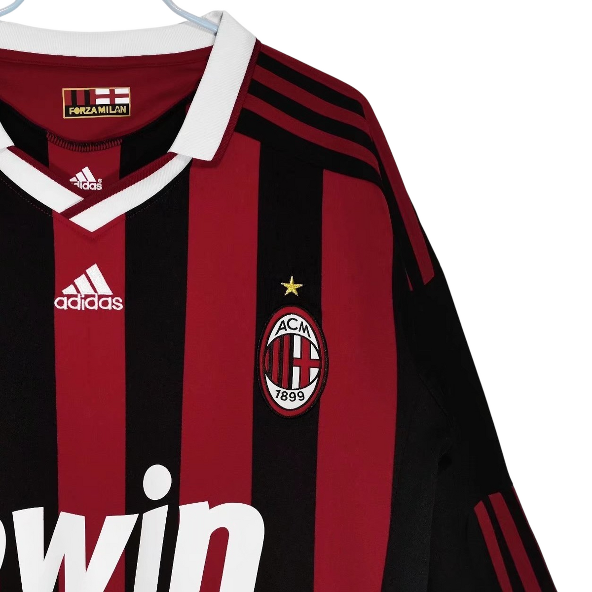 AC Milan Home Jersey for Men 2009/10 – Long Sleeve, Retro-Vintage