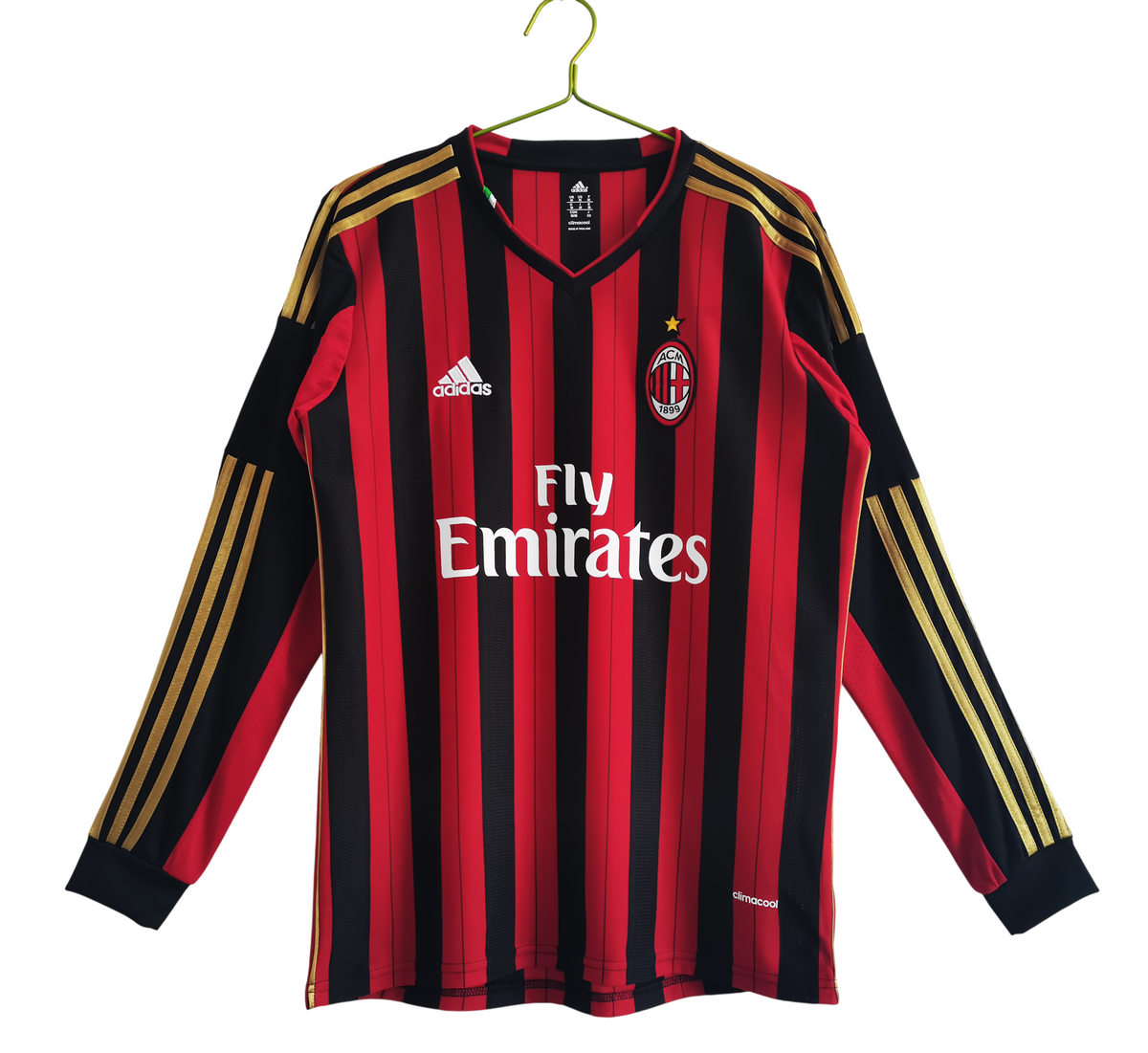 Camiseta local del AC Milan para hombre 2013/14 – manga larga, retro vintage