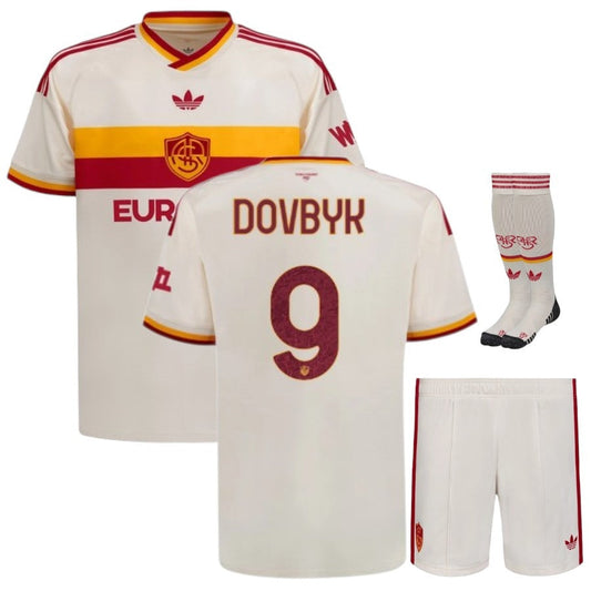 AS Roma away jersey set Dovbyk for children 2026/27