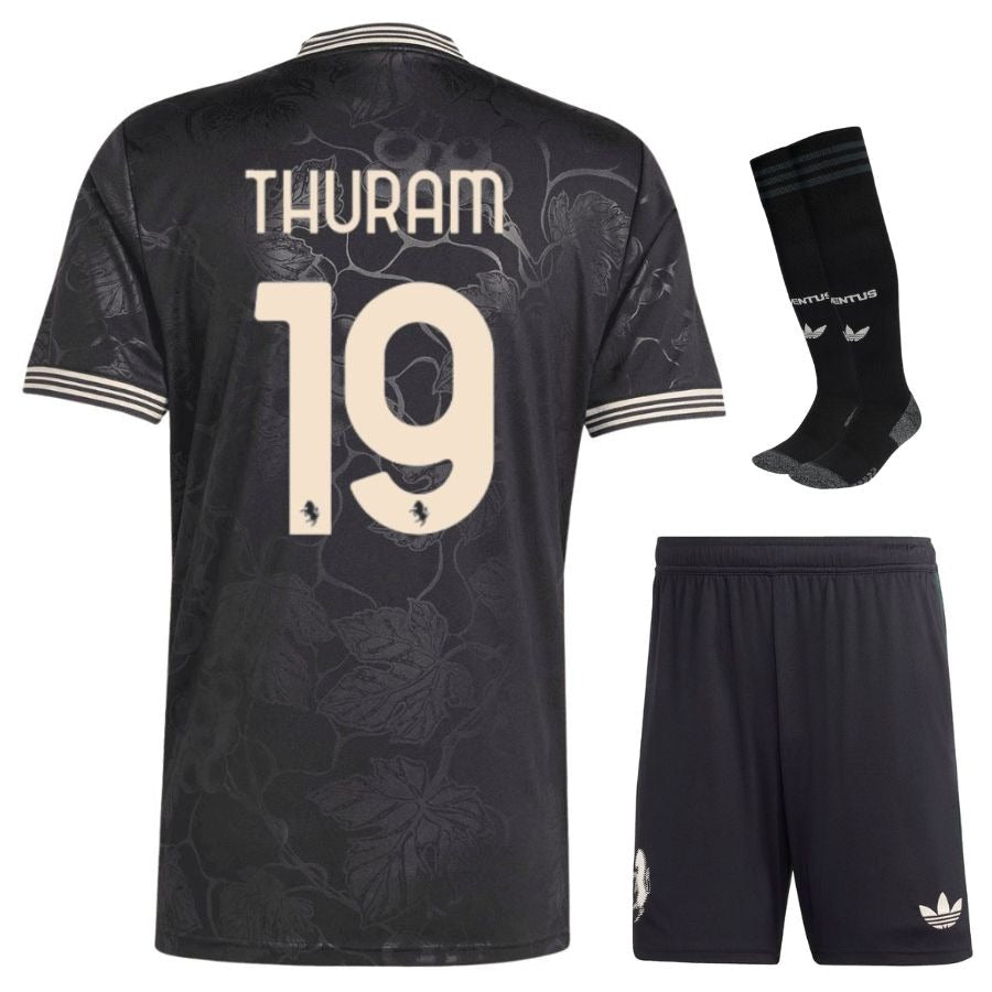 Conjunto de tercera equipación de la Juventus Thuram para niño 2025/26