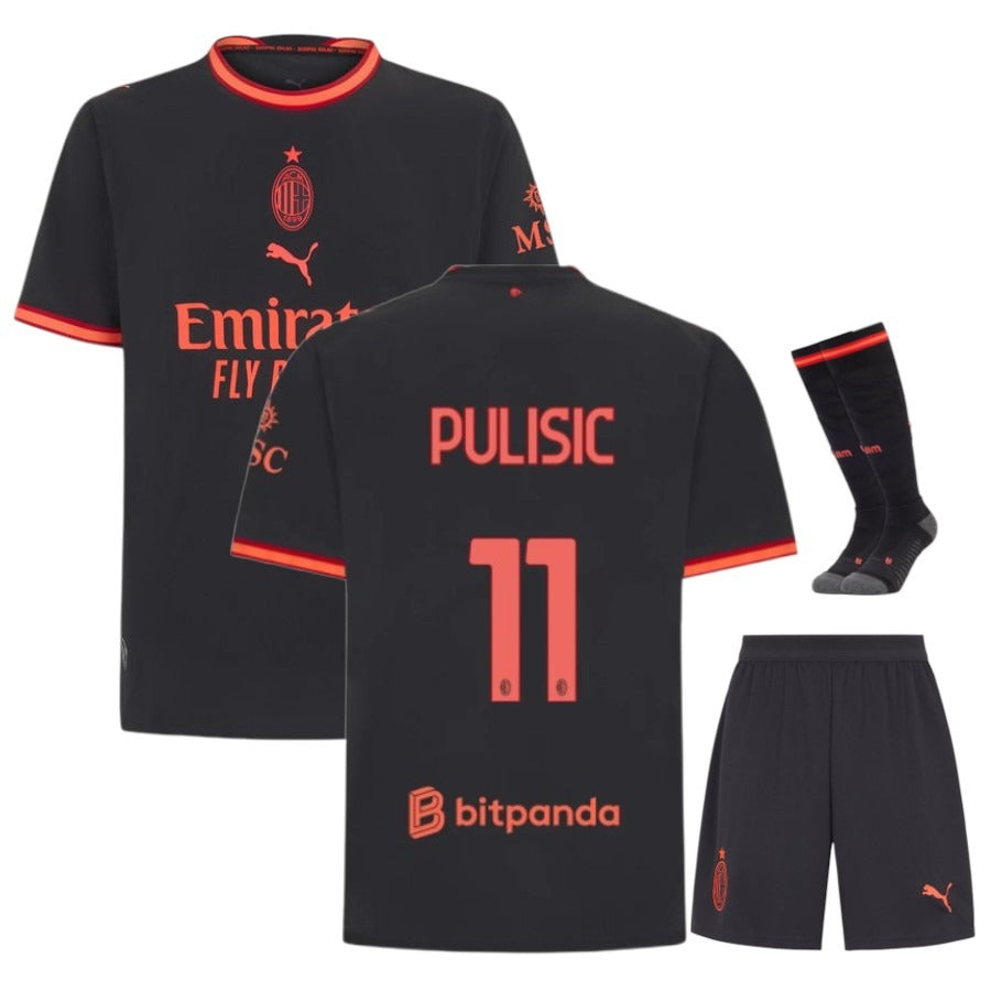 Conjunto de tercera camiseta del AC Milan Pulisic para niño 2026/27