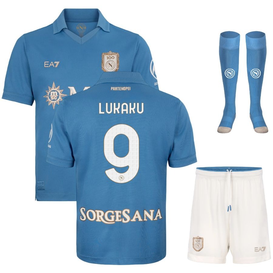 Conjunto de camiseta local del SSC Nápoles Lukaku para niño 2026/27