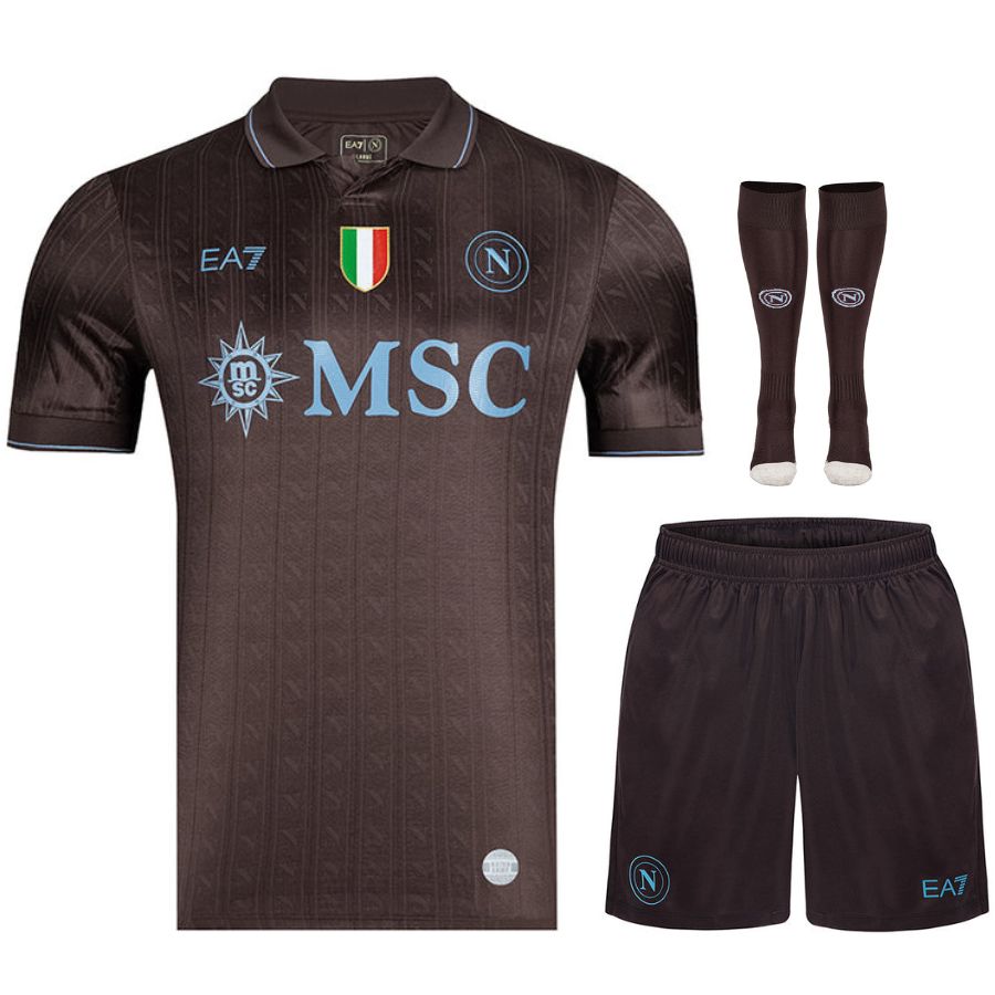 SSC Napoli derde shirtset voor kinderen 2025/26 – Zwart