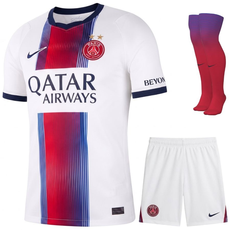 Paris Saint-Germain – Ensemble de maillot extérieur – 2026/27 – Enfants – 2 étoiles – Blanc