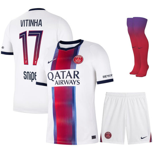 Paris Saint-Germain – Auswärtstrikotset – 2026/27 – Kinder – Vitinha – Weiß