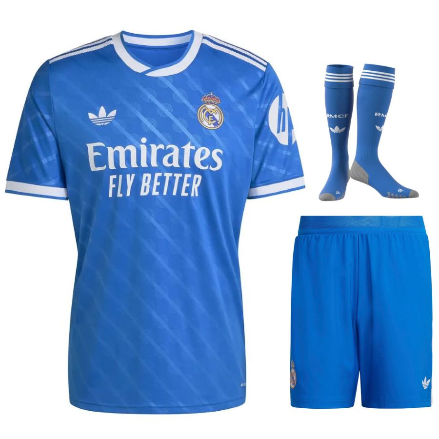 Conjunto de tercera equipación del Real Madrid para niño 2025/26 – azul