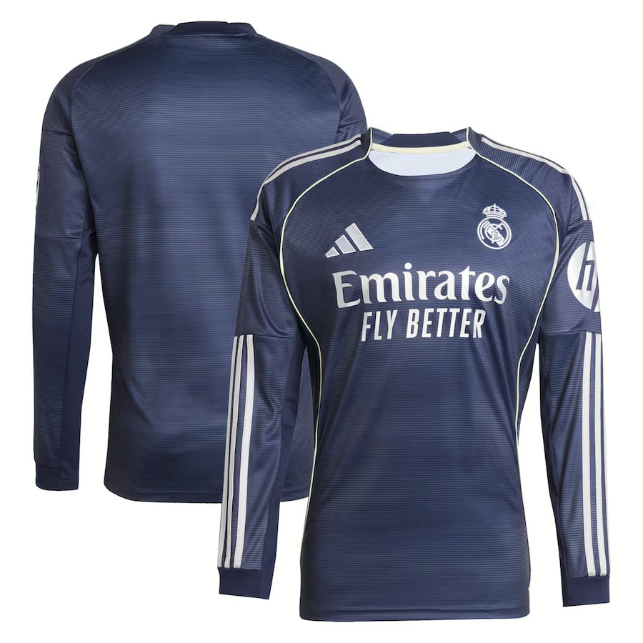 Real Madrid Men's Away Shirt 2025/26 - Long Sleeve