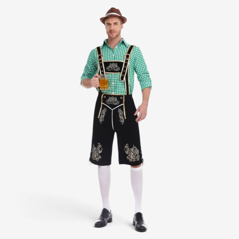 Trachtenlederhose für Herren mit barocker Stickerei