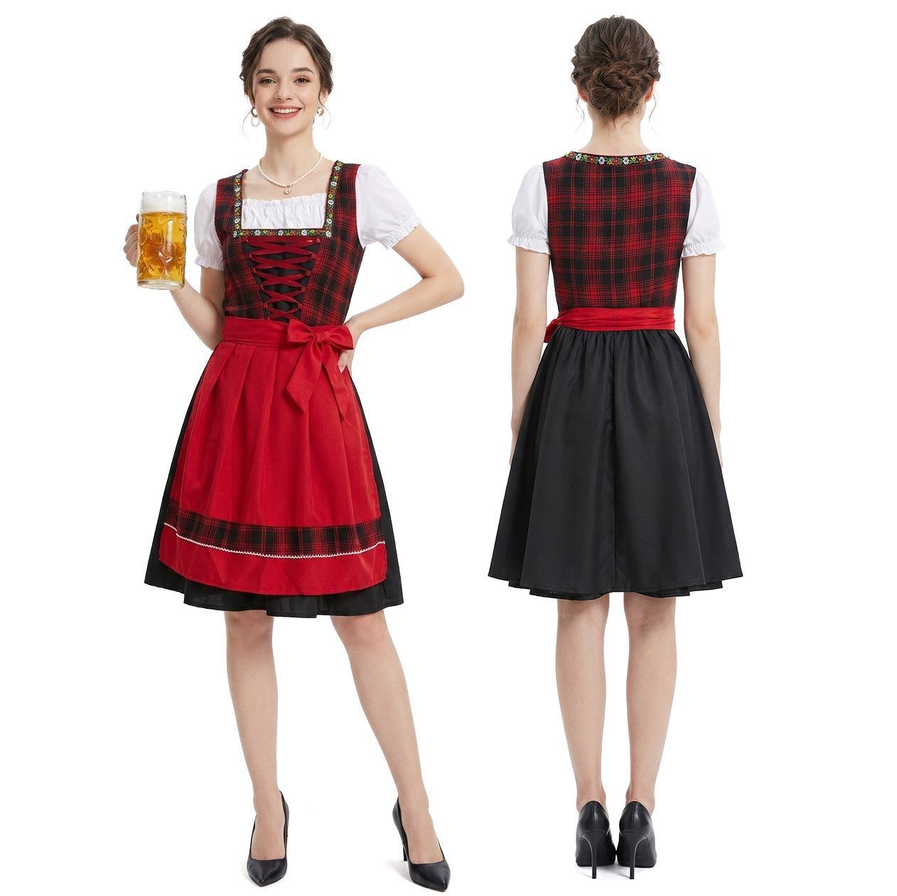 Trachten-Dirndl für Damen mit Schnürung und A-Linie