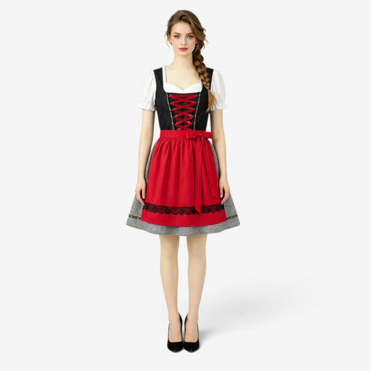Dirndlkleid für Damen mit Puffärmeln und Schürze